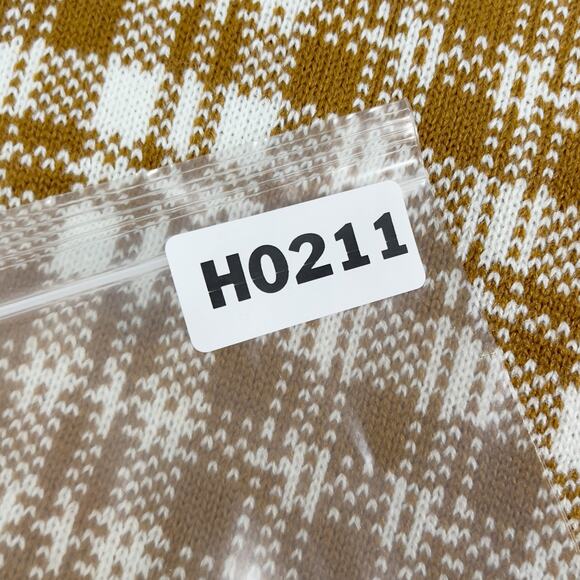 Timberland OS NEW Brown White Plaid Knit Long Scarf Outdoor Neck Warmer - Picture 7 of 7